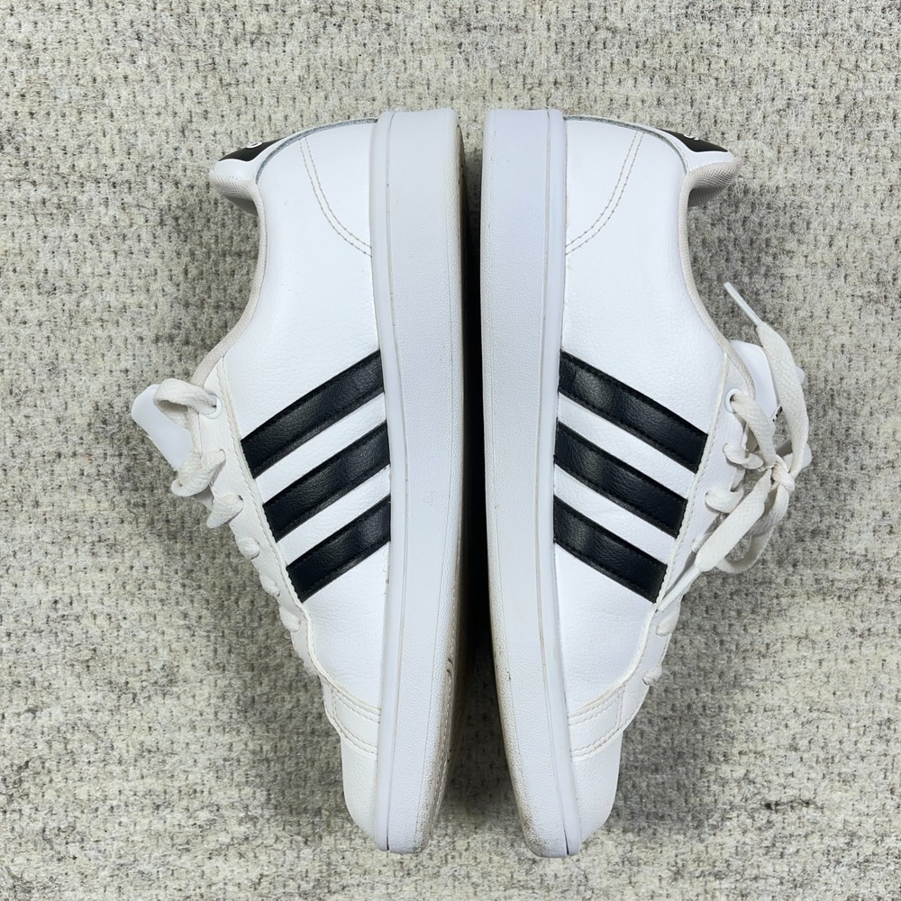 Adidas Cloudfoam Advantage AW4287 White Leather Low Top Sneaker Womens Shoes 10 - Picture 4 of 14